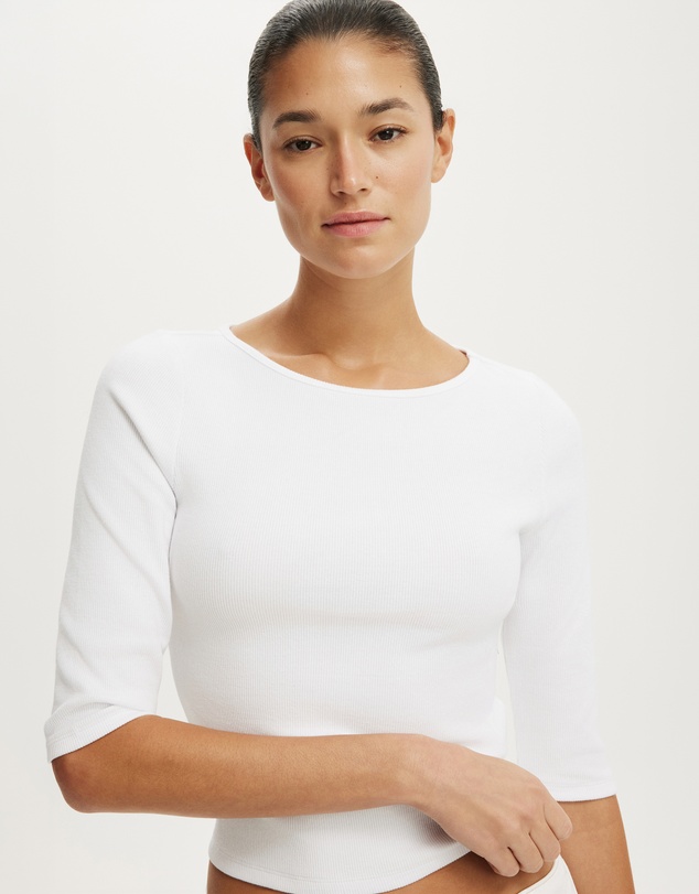 Cotton On - Boat Neck 3/4 Sleeve Top