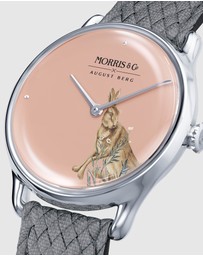 August Berg - Morris 30mm Feather Silver Grey Perlon