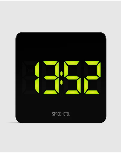 Newgate - Newgate Space Hotel Orbatron Alarm Clock Black Case - Black Lens - Green Led