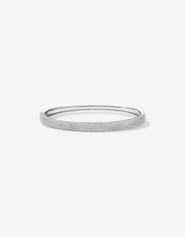 Michael Hill - Pavé Hinged Bangle in Sterling Silver - Medium