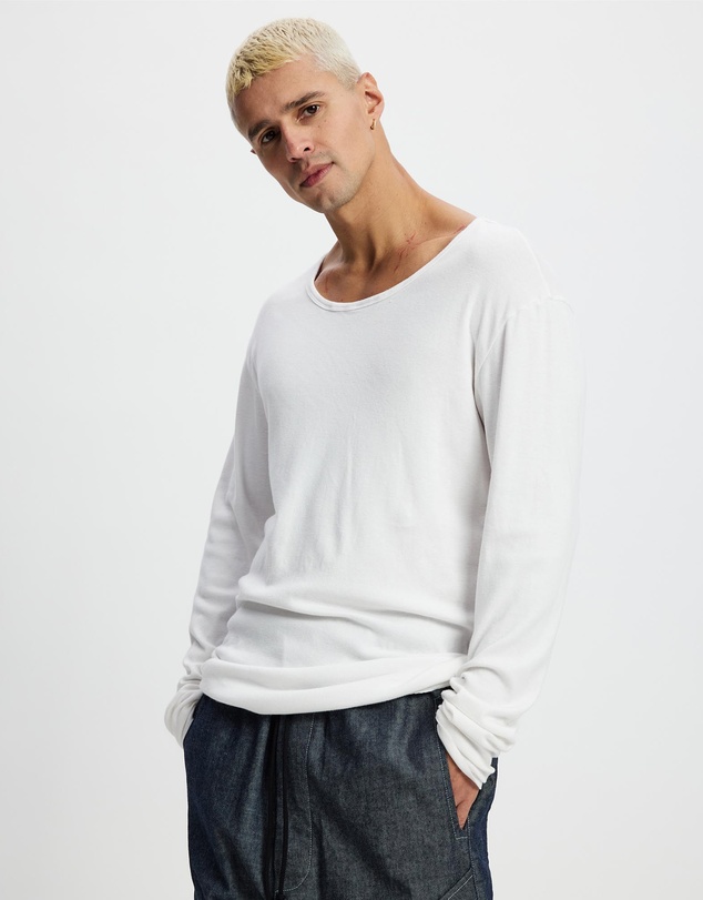Surrounded By Ghosts - The Gypsum Slim Rib Knit Long Sleeve T-Shirt