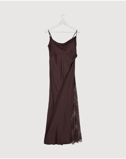 Revibe - Repaired Shona Joy Allegra Lace Panelled Maxi Dress - AU 10