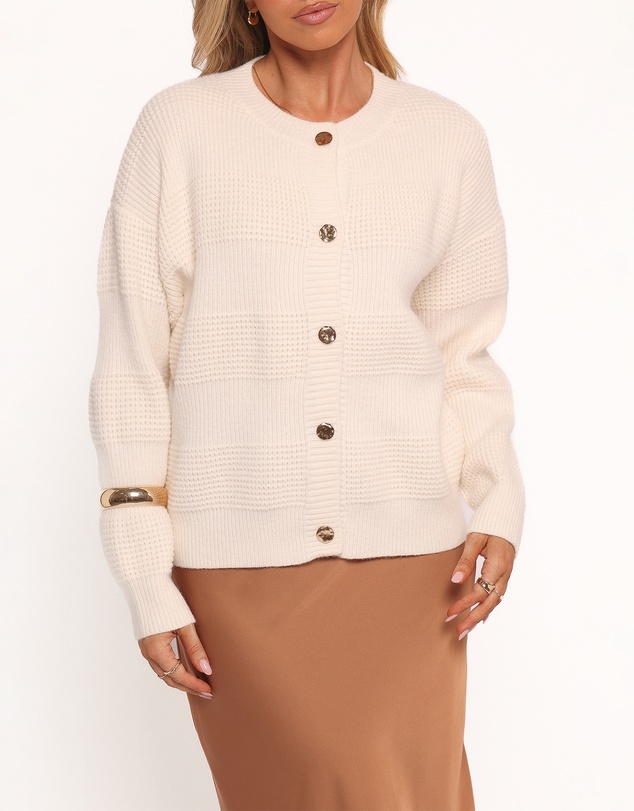 Petal & Pup - Verago Textured Stripe Cardigan - Cream