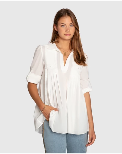 Belle & Bloom - Catch Feelings Pintuck Shirt