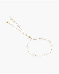 Lovisa - Gold Plated Freshwater Pearl Station Toggle Bracelet