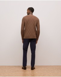 Trenery - Merino Cable Knit Crew in Sierra