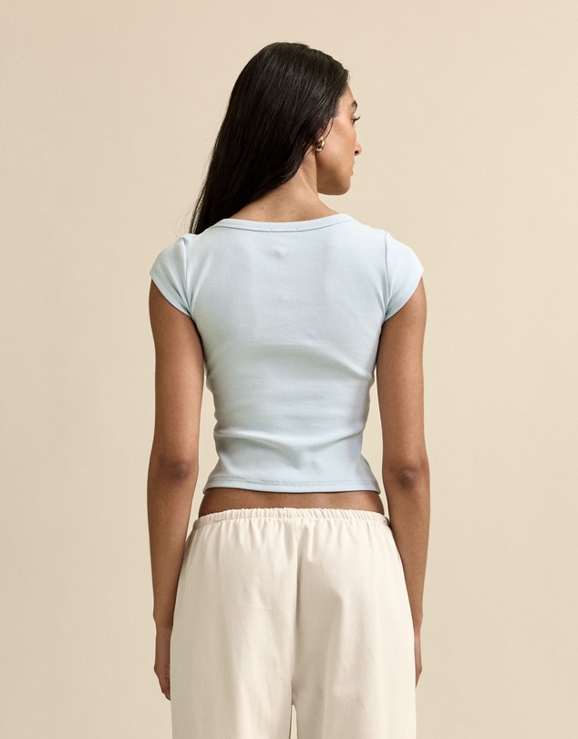 MVN - Ribbed Scoop Neck Top