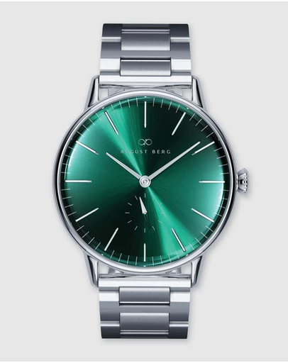 August Berg - Serenity Link 40mm Greenhill Silver Watch