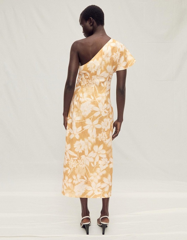 M.N.G - Parisi Asymmetrical Floral Linen Dress
