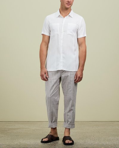 Stripe Linen Pull On Pants