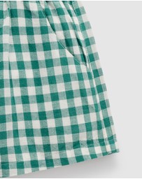 Purebaby - Gingham Shorts Christmas -Kids-Babies