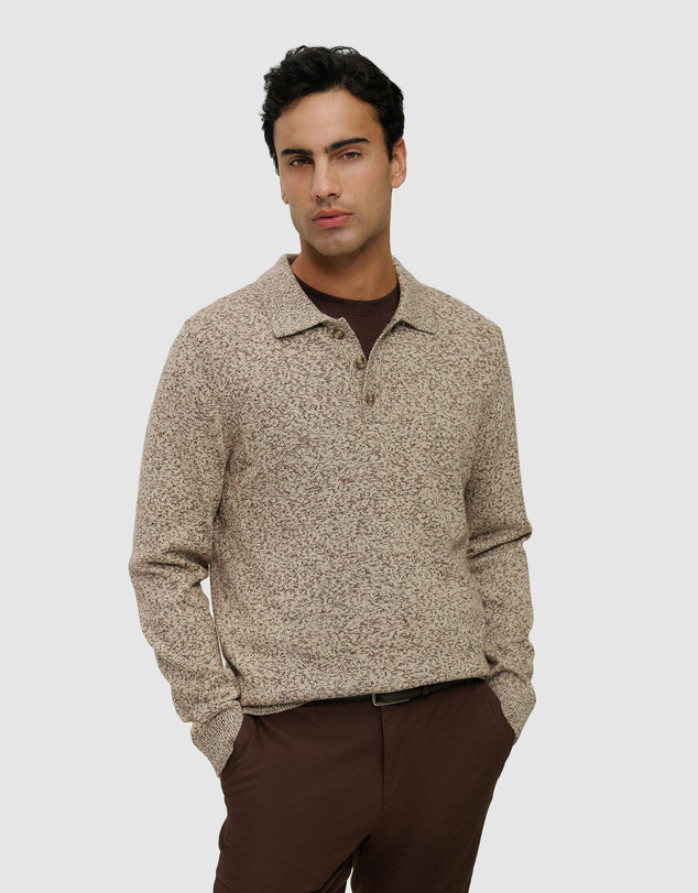 Trenery - Cotton Speckle Knit Polo