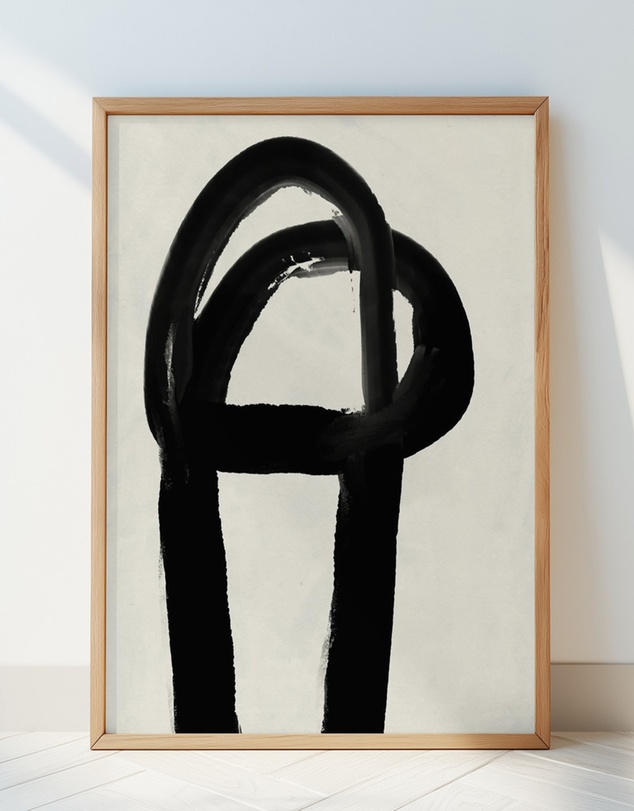 Olive et Oriel - Black Strokes No 2 by Treechild Art Print