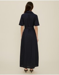The Fated - Claudia Linen Blend Midi Dress