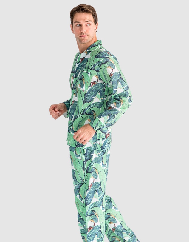 Sant And Abel - Men's Martinique® Green Banana Leaf Long PJ Set