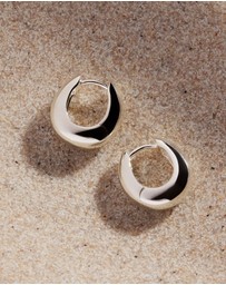 Najo - Arco Silver Huggie Earrings