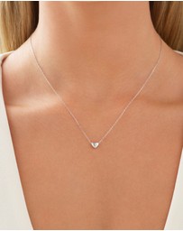 Michael Hill - Mini Heart Necklace with .004TW of Diamonds in Silver