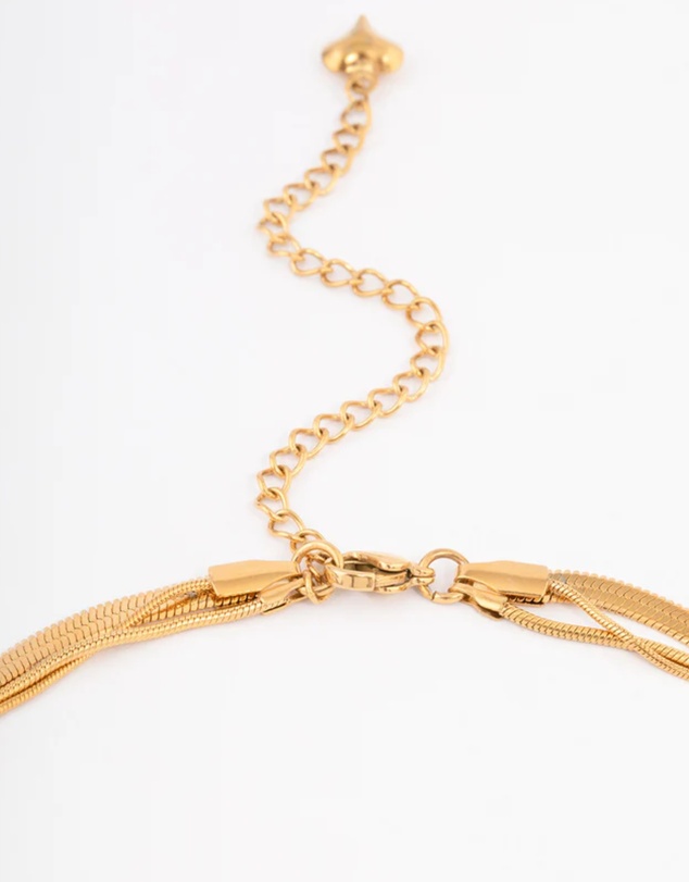 Lovisa - Gold Plated Max Width Snake Layered Necklace