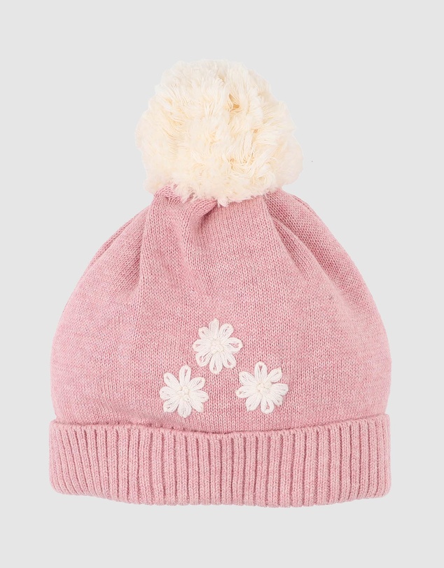 Bebe by Minihaha - Winnie Hand Emb. Organic Knitted Beanie - Babies