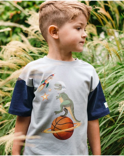 Fleur Harris - 'Out of This World' Orbit Tee in Pale Blue