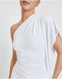 Six Stories - Asymmetric Drape Stretch Occasion Dress