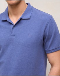 Trenery - Pique Marle Monogram Polo in True Blue