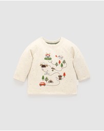 Purebaby - Castle Map Thick Long Sleeve Tee -Kids-Babies