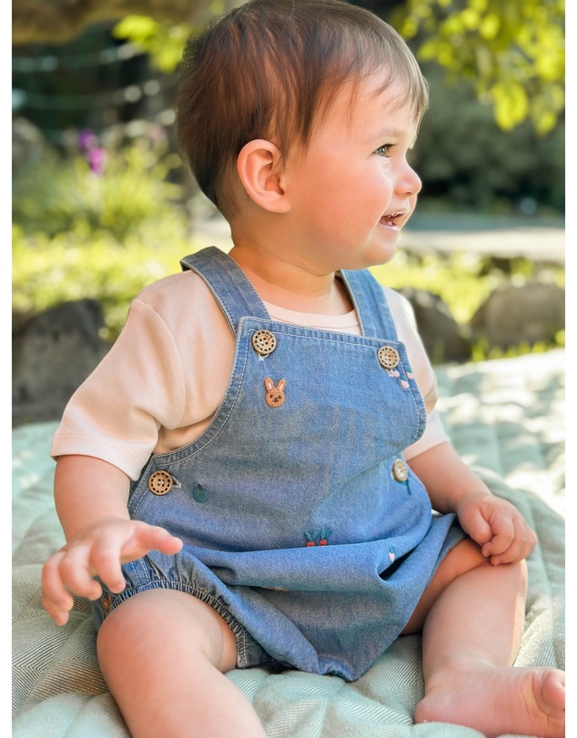 Purebaby - Bunny Garden Overall Set-Kids-Babies