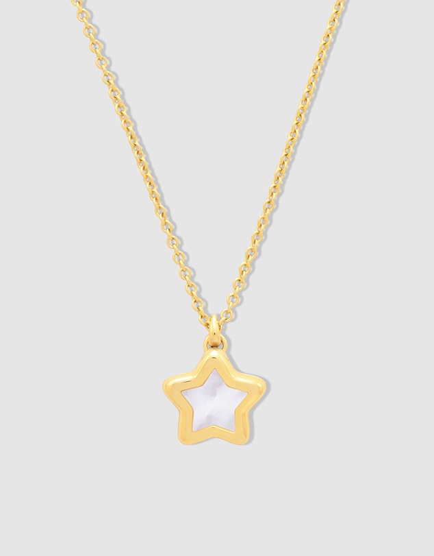 Wanderlust + Co - Star Pearl & Gold Locket Necklace