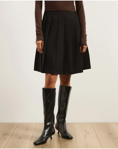 Atmos&Here - Elspeth Pleated Knee Length Skirt