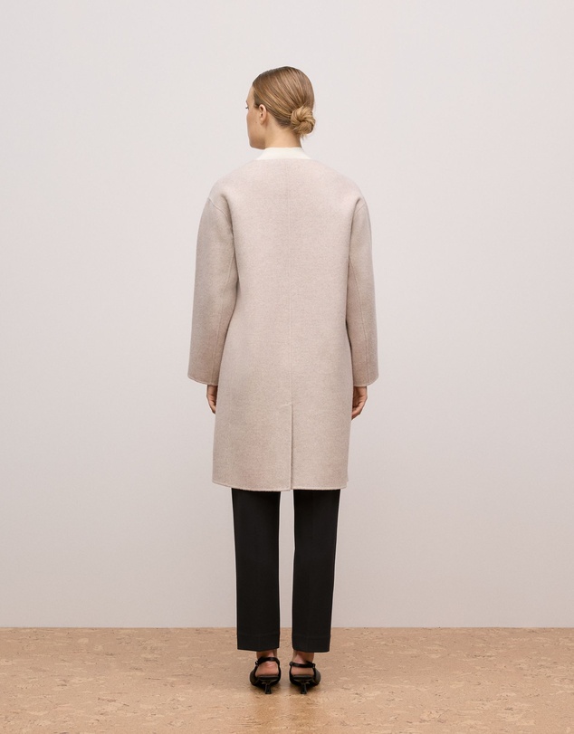 Trenery - Brushed Wool Silk Scarf Coat in Oat