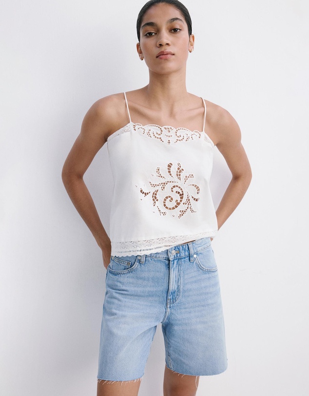 M.N.G - Straight Low-Rise Denim Bermuda Shorts