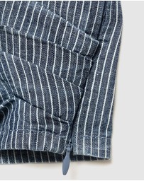 M.N.G - Striped Crossover Denim Top