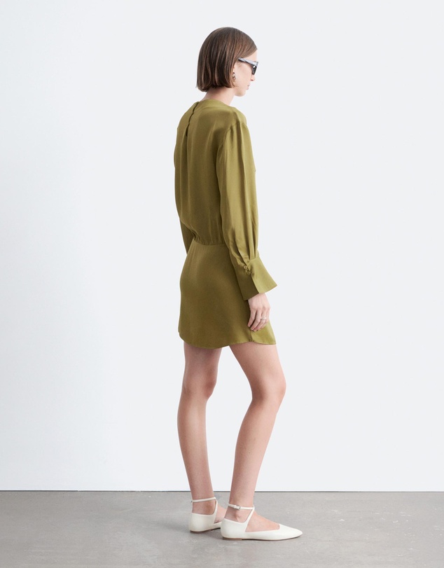 & Other Stories - Satin Tie-Closure Mini Dress
