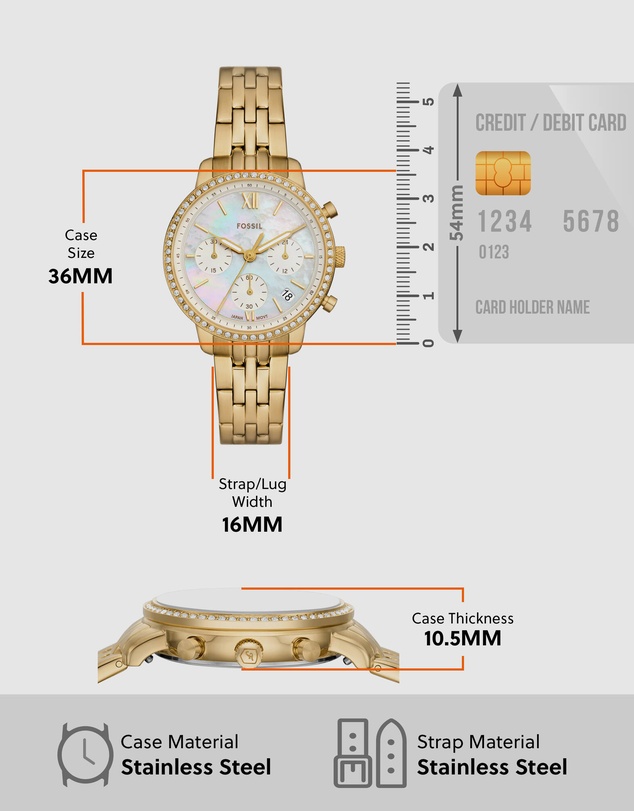Fossil - Neutra Gold Tone Chronograph Watch