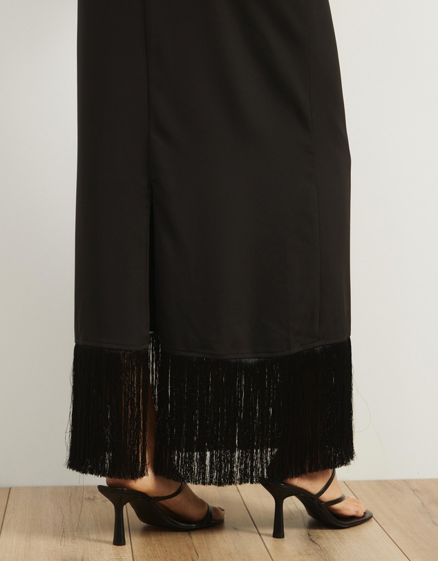 Atmos&Here - Nova Crepe Fringe Evening Dress