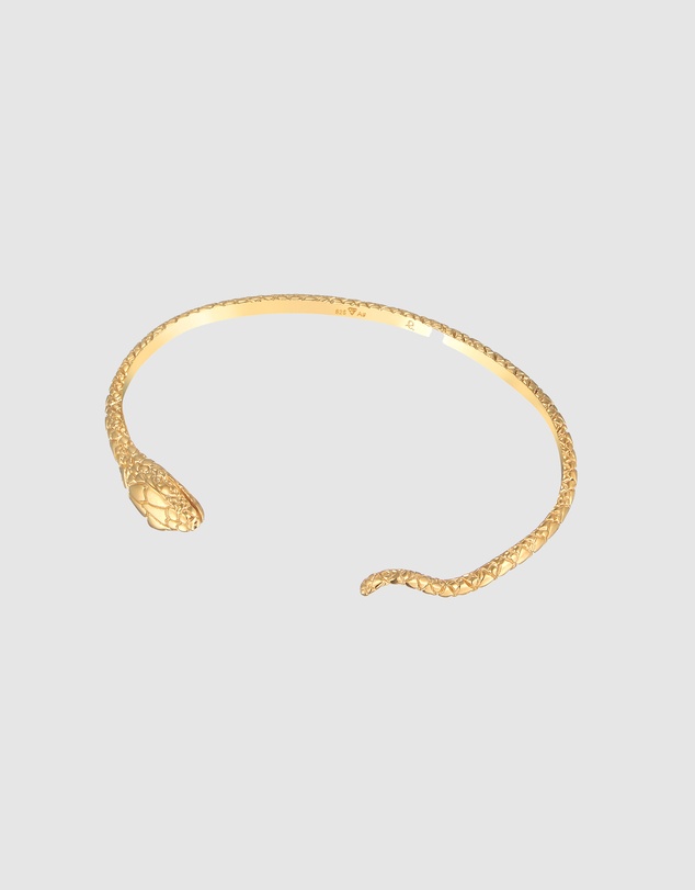 Elli Jewelry - Open Serpent Bangle in Gold-Plated 925 Silver