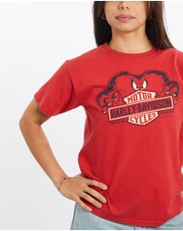 Vintage by The Real Deal - Pre Loved - Harley Davidson Looney Tunes Tee