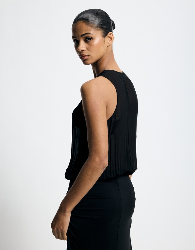 Lover - Kit Jersey And Georgette Racer-Back Maxi Dress