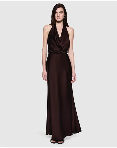 MISHA - Acetate Cowl Neck Dress