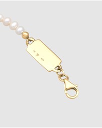 Kuzzoi - ICONIC EXCLUSIVE - Bracelet Men Classic Trend Simple Freshwater Pearls in 925 Sterling Silver Gold Plated
