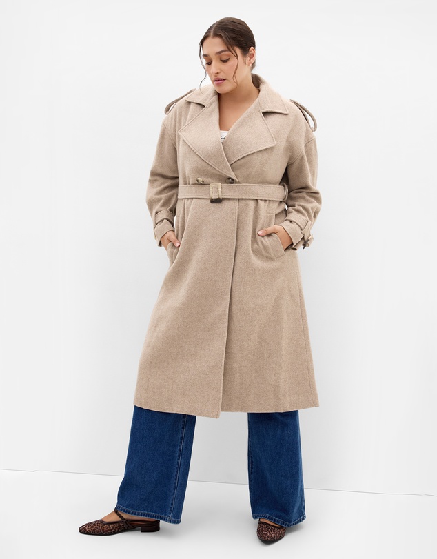 City Chic - Plus size Nadia Trench - caramel