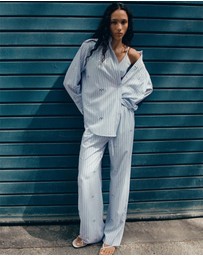 M.N.G - Striped Shirt With Rhinestone Detail