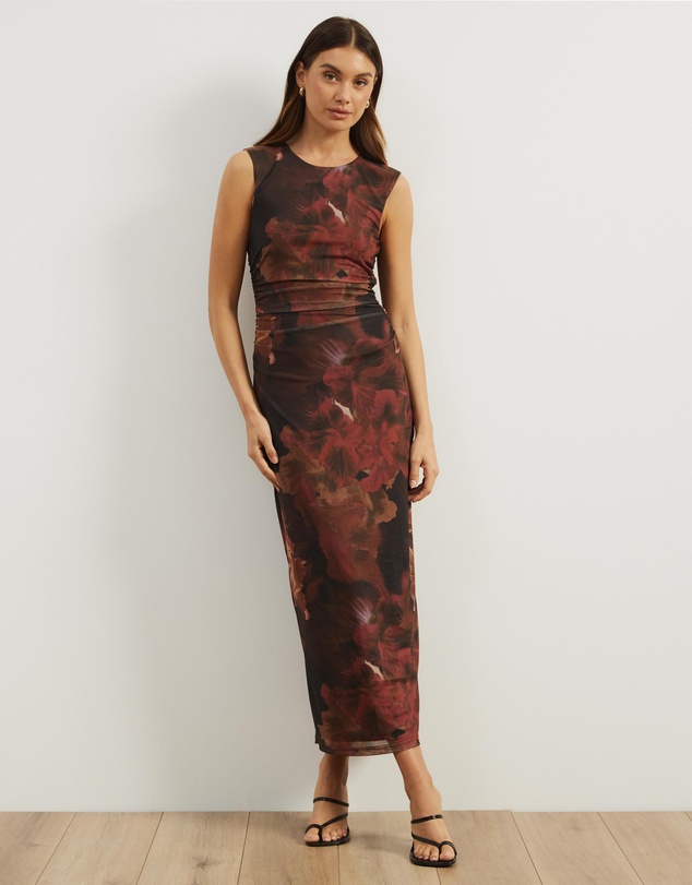 Atmos&Here - Priya Sleeveless Mesh Maxi Dress