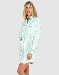 Sant And Abel - Women's Green Palm Tree Night Shirt