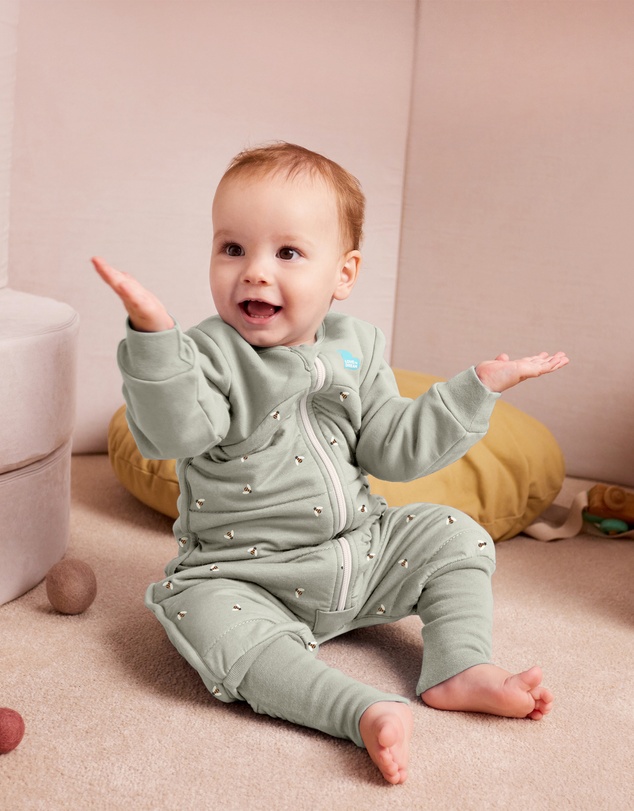 Love to Dream - Sleep Suit 2.5T Quilted Stretch Cotton Bees Olive