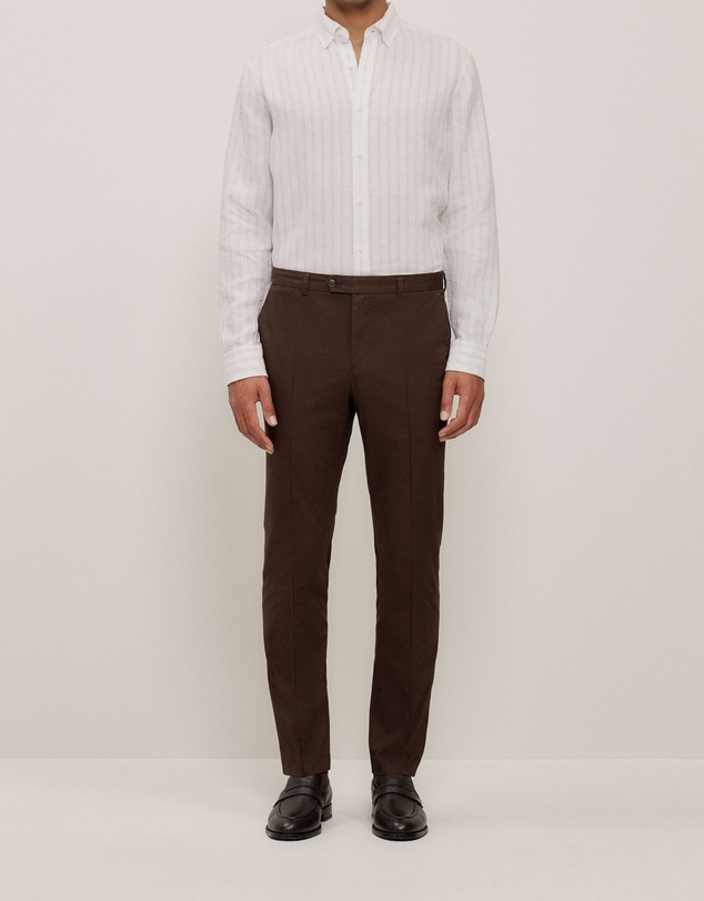 Trenery - Cotton Twill Trouser in Coffee