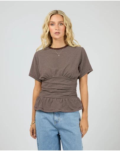 All About Eve - Tyler Stripe Tee Brown