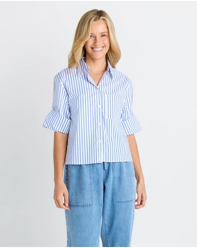 Betty Basics - Cropped Poplin Shirt