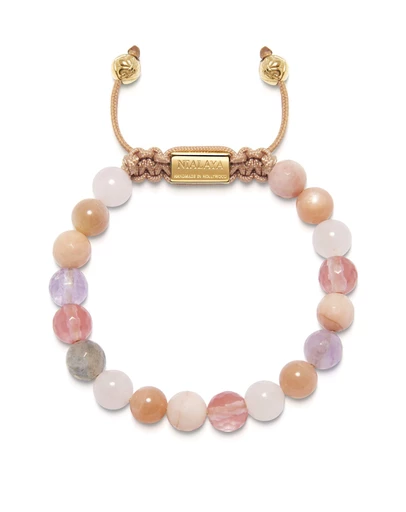 Nialaya Jewellery - Women's Beaded Bracelet with Cherry Quartz, Rose Quartz, Amethyst Lavender, and Pink Aventurine